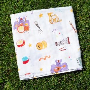 Organic Muslin Swaddle Blanket - Purple (unisex)